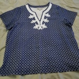 Never worn navy and white woman within top